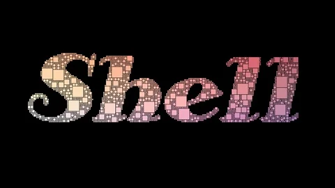 Shell Company Pixelated Text Morphing Looping Boxes With Glitch Effect 스톡 동영상 113881733