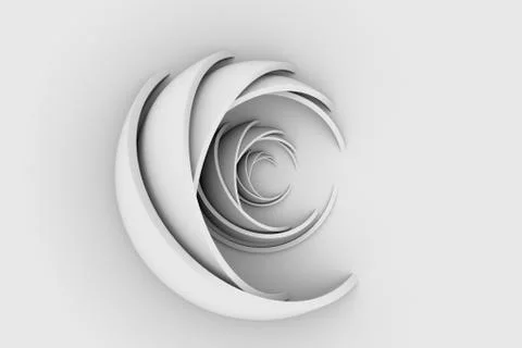 Shell conch architectural background. Modern concrete arched composition in p Stockillustratie