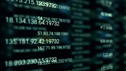 Shell console with highlighted ip address. Internet and web telecommunication Stock Footage 142876629