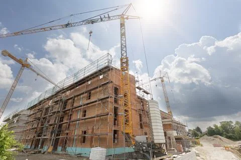 Shell construction of an apartment block, Germany, Europe Stock Photos