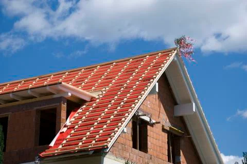 Shell construction, topping-out ceremony Stock Photos