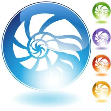 Shell crystal icon Stock Illustration