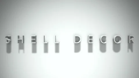 Shell Decor 3D title animation with shadows on a white background Stock Footage 296716765
