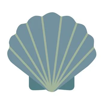Shell Design in Blue and Green Colors Displayed on a Plain Background Stock Illustration