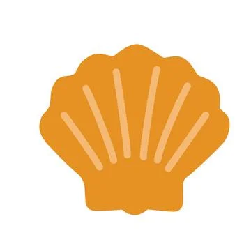 Shell Design With Simple Lines and Bright Orange Color Stock Illustration