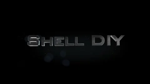 Shell DIY title 3D metal text on black alpha channel background Stock Footage 301266363
