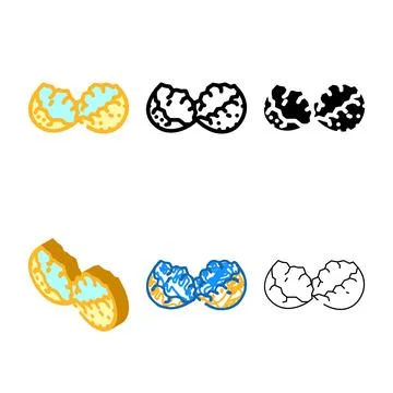 Shell egg chicken color icon types vector Stock Illustration