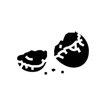 Shell egg chicken glyph icon vector illustration Stock Illustration
