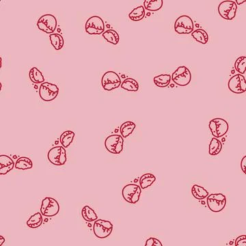 Shell egg chicken line seamless pattern Stock Illustration