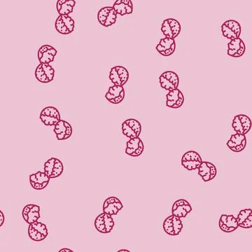 Shell egg chicken line vector seamless pattern Stock Illustration