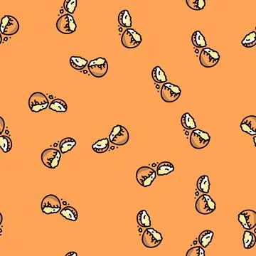 Shell egg chicken vector seamless pattern Stock Illustration