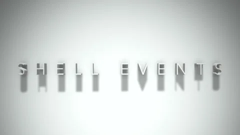 Shell events 3D title animation with shadows on a white background Stock Footage 298004957