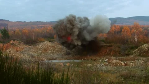Shell explosion Stock Footage 202607862