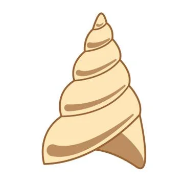 Shell flat illustration on white Stock Illustration