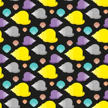 Shell. Flat pattern. Stock Illustration