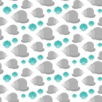 Shell. Flat pattern. Illustrazione stock