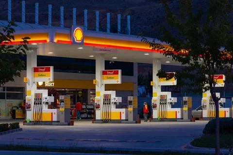 A Shell Gas Station in Ankara Stock Photos