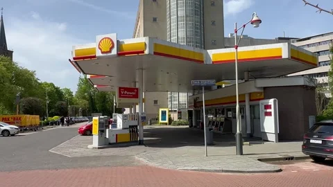 Shell gas station with logo Stock Footage 282430409