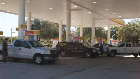 Shell Gas Station Pumps Time Lapse Stock Footage 229550544