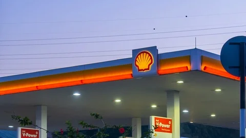 Shell Gas Station Time Lapse Stock Footage 123978775