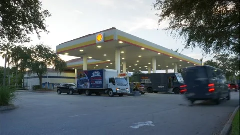 Shell Gas Station Time Lapse Stock Footage 208814034