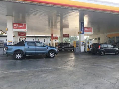 Shell gas stations Stock Photos