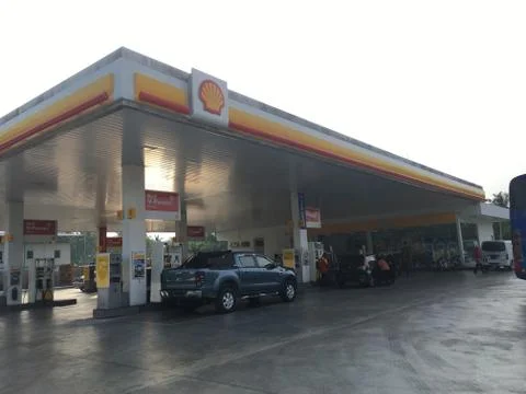 Shell gas stations Stock Photos