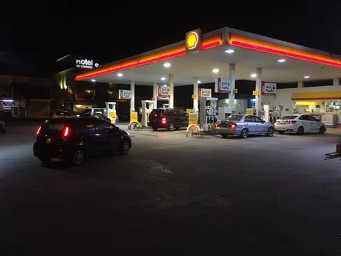 Shell gas stations Stock Photos