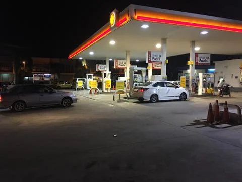 Shell gas stations Stock Photos