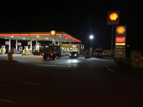 Shell gas stations Stock Photos