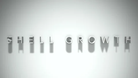 Shell growth 3D title animation with shadows on a white background Stock Footage 297905190
