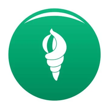 Shell as house icon vector green Stock Illustration