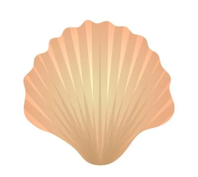 Shell icon logo element. Flat style, isolated on white background. Vector i.. Stock Illustration