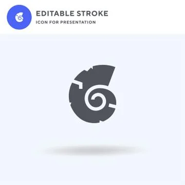 Shell icon vector, filled flat sign, solid pictogram isolated on white, logo Illustrazione stock