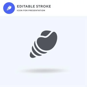 Shell icon vector, filled flat sign, solid pictogram isolated on white, logo  Stock Illustration