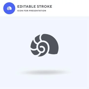 Shell icon vector, filled flat sign, solid pictogram isolated on white, logo Stock Illustration