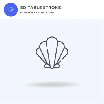 Shell icon vector, filled flat sign, solid pictogram isolated on white, logo Illustrazione stock