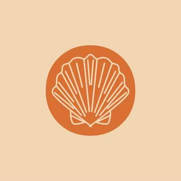 Shell Icon Vector Illustration Minimal Marine Symbol for UI App and Web Desig Stock Illustration