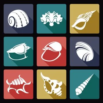 Shell icons Illustrazione stock