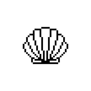 Shell Line Art Pixel Stock Illustration