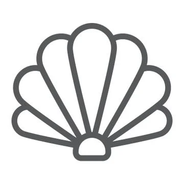 Shell line icon, ocean and beach, seashell sign vector graphics, a linear icon Stock Illustration