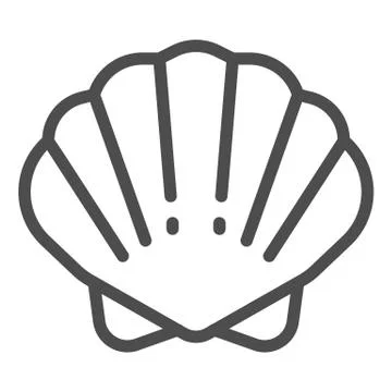 Shell line icon, ocean concept, shellfish shell sign on white background Stock Illustration