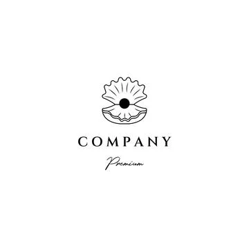Shell logo design minimalist line art icon vector illustration Illustrazione stock