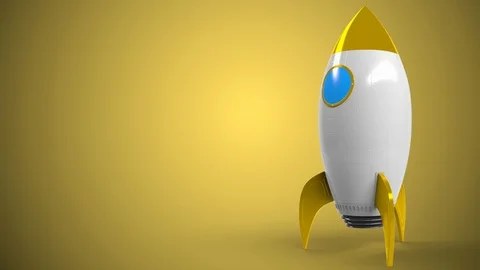 SHELL logo on a rocket mockup. Editorial conceptual success related animation Stock Footage 113468765