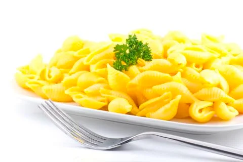 Shell macaroni and cheese Stock Photos