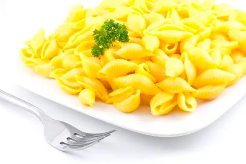 Shell macaroni and cheese Stock Photos