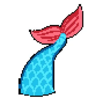 Shell mermaid tail pixel art vector illustration Illustrazione stock