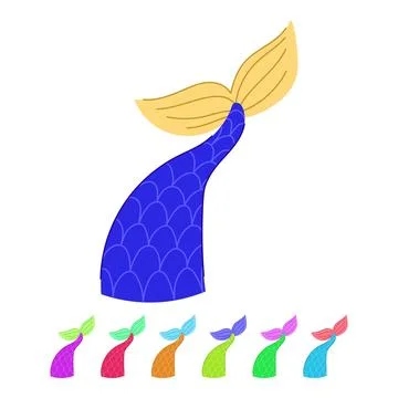 Shell mermaid tail vector cartoon graphic Stockillustratie