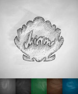 Shell Miami icon. Hand drawn vector illustration Ilustración de archivo