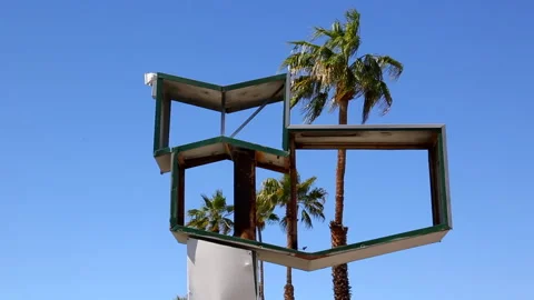 Shell Of Mid Century Modern Sign Stock Footage 스톡 동영상 130557357